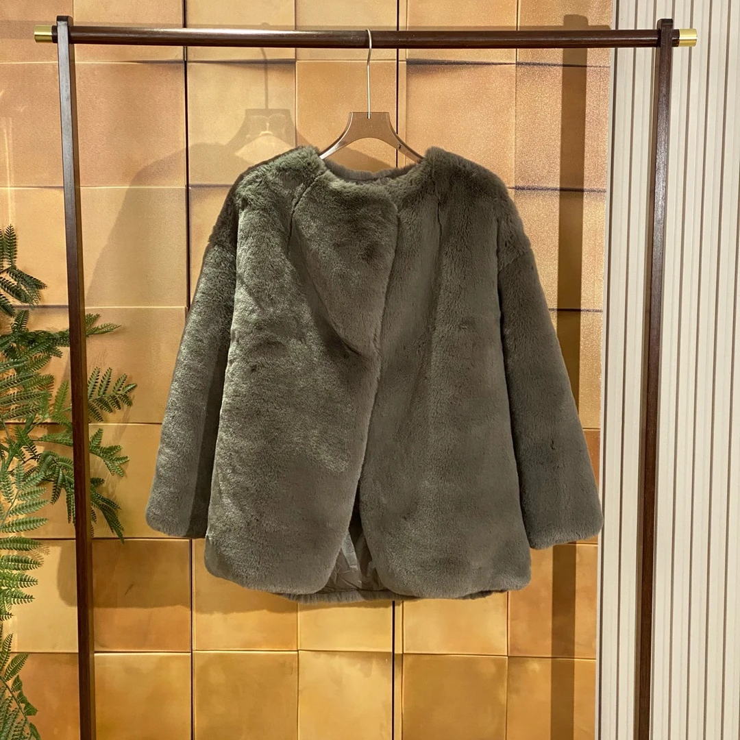 Moncler Lema联名hyke棕色毛毛双面穿羽绒外套/00码/99新/27835