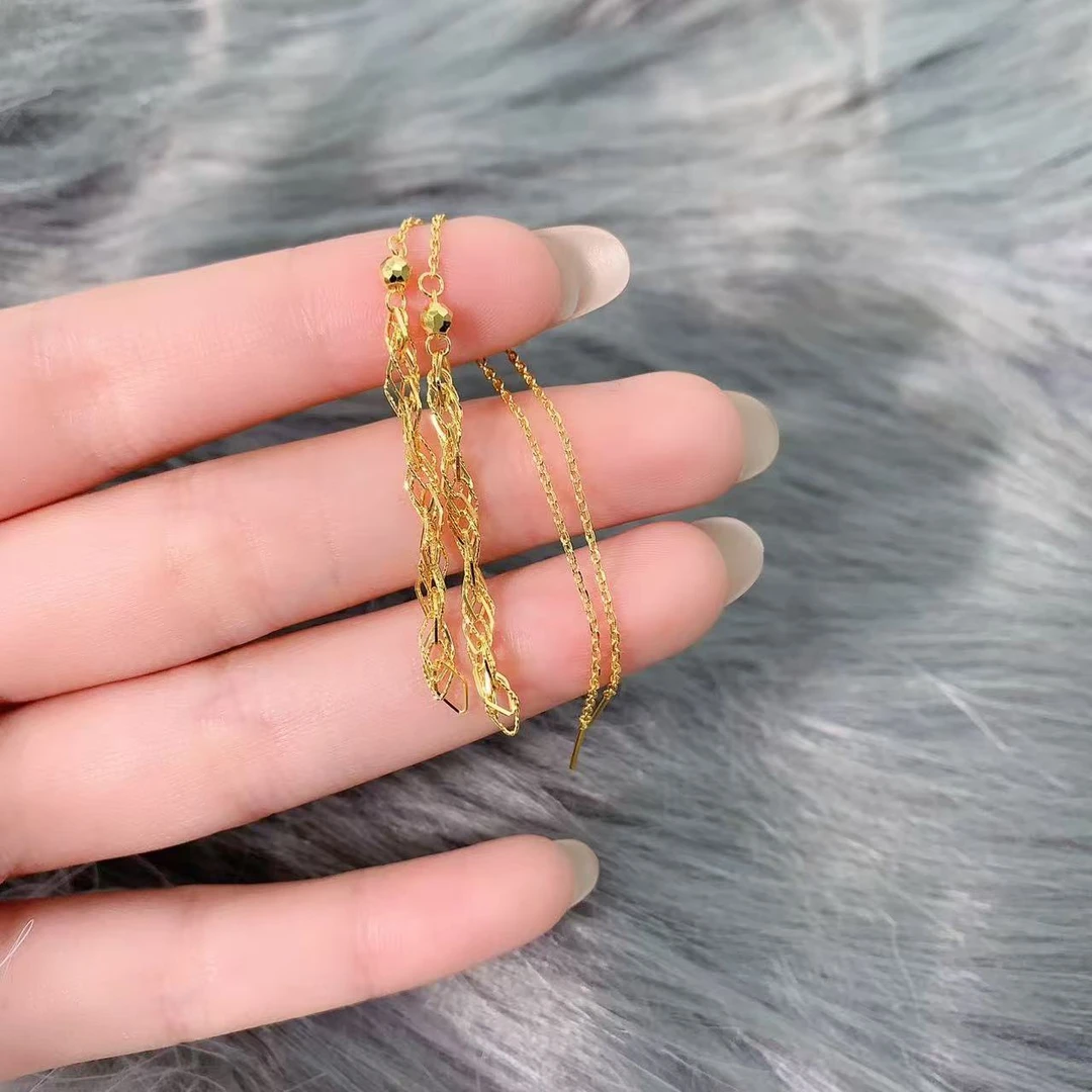 【伟新源】足金999 5G工艺  波浪耳线2.16克