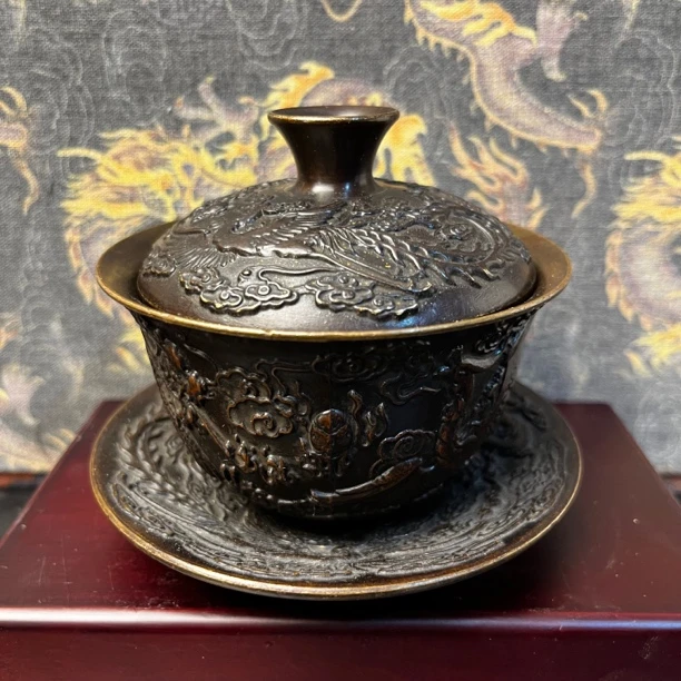 【闪购链接】铜三才盖碗摆件