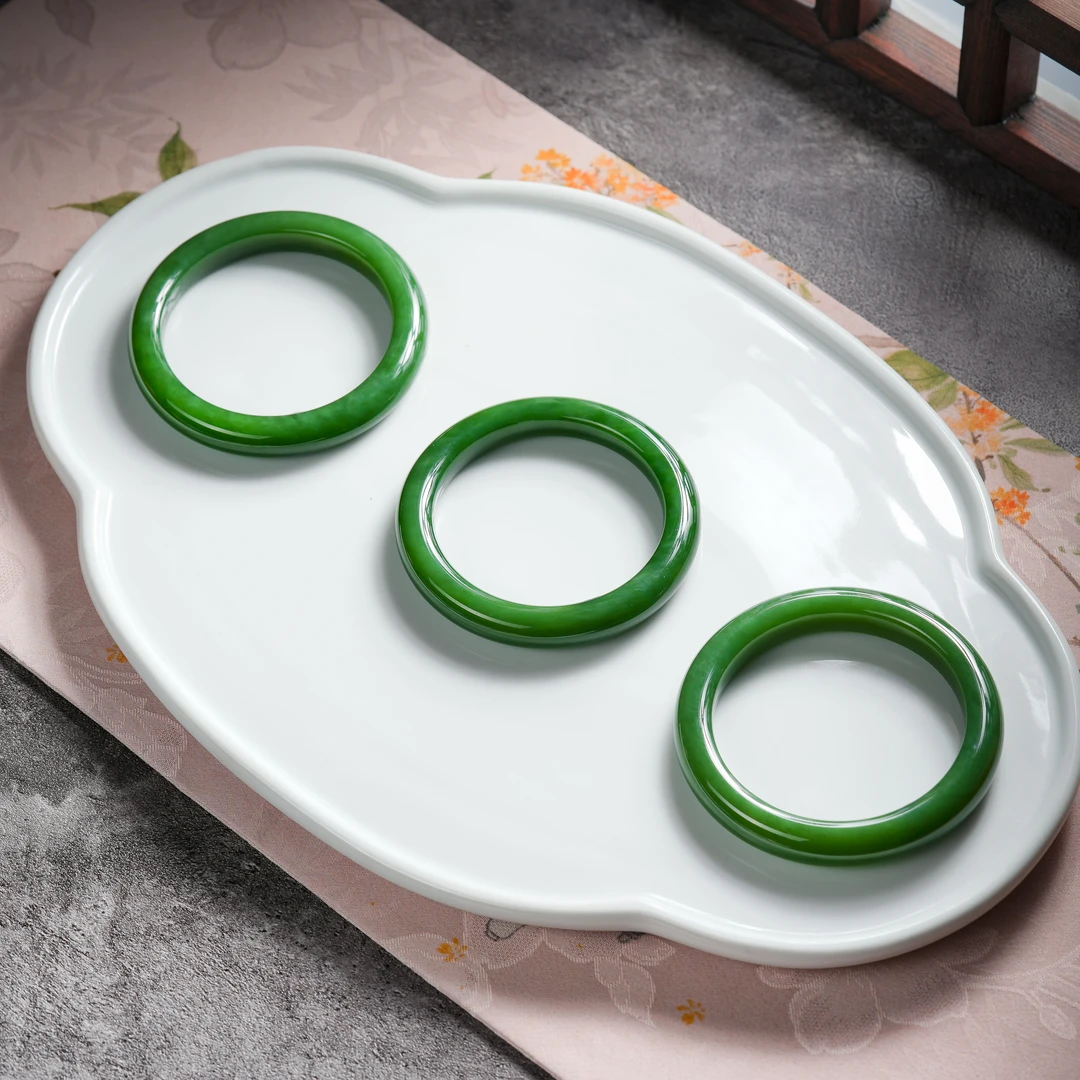 『博姐臻选』·声声慢丨和田玉碧玉典藏级手镯*S6039多样性发其一