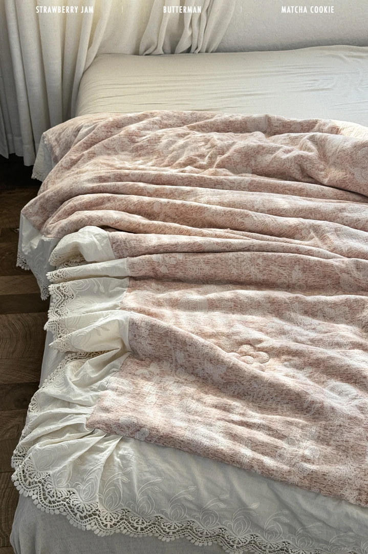 【鼎麓】彩虹漾夏被 亚麻棉法式蕾丝花边提花柔软亲肤空调被夏凉被