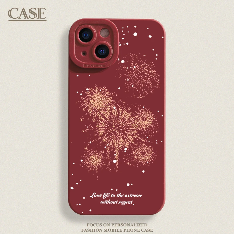 璀璨烟花适用iPhone16ProMax手机壳15苹果14软13瞳影12磨砂11xsxr