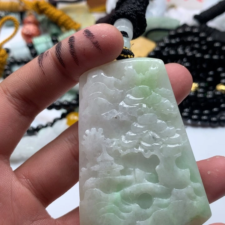 颈饰未镶嵌翡翠保真天然a货翡翠