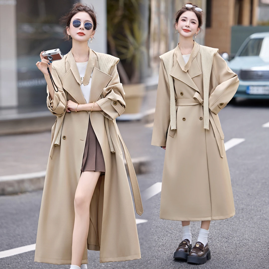 高级感英伦风风衣外套女2025春秋新款韩版宽松遮肉显瘦长款大衣