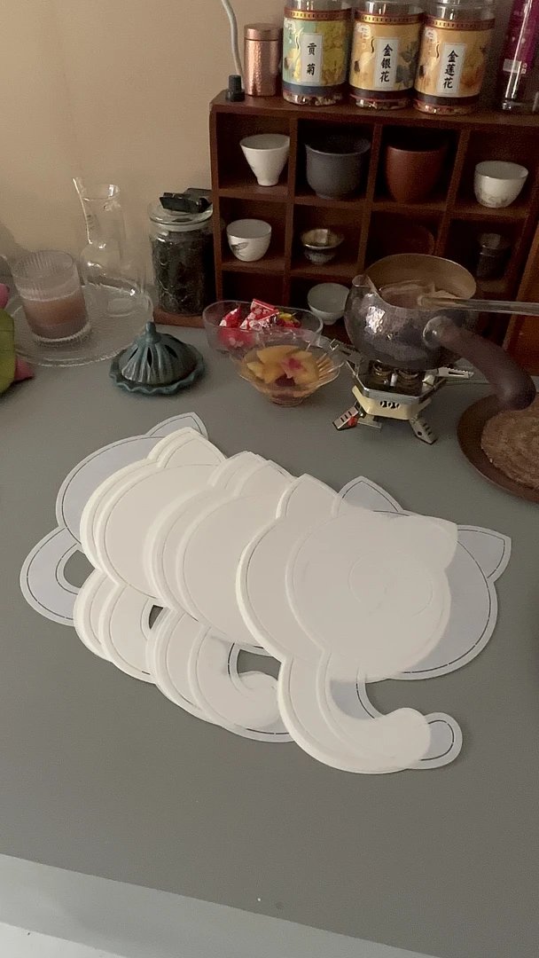 猫咪杯垫模板 杯垫模板 可以重复使用 诺诺植物染