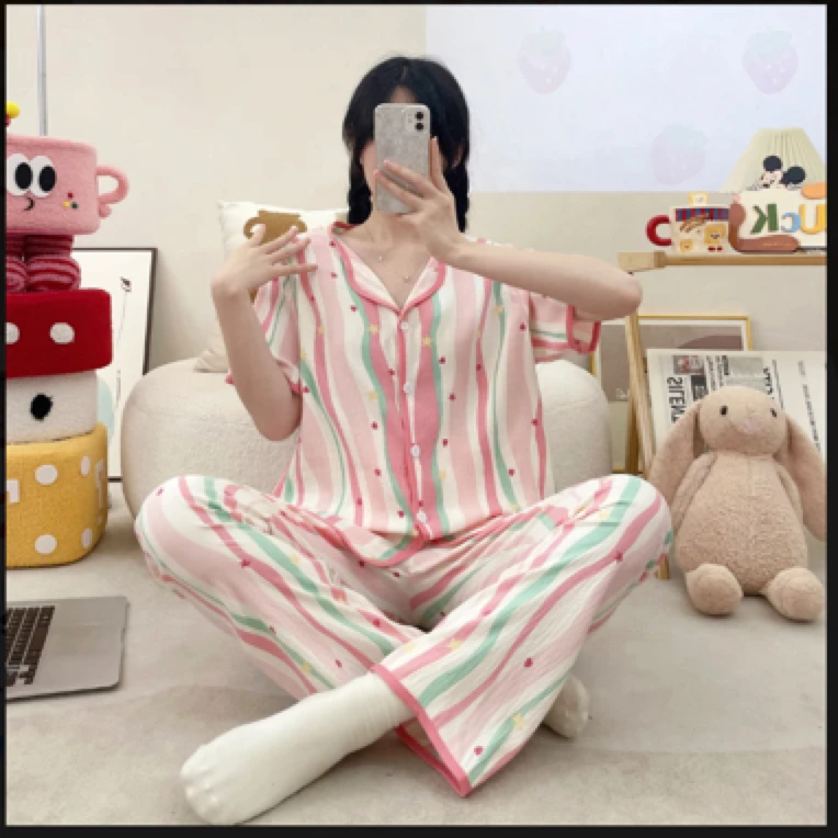 （F001-F100）夏季时尚短袖睡衣高货按主播给编码下单