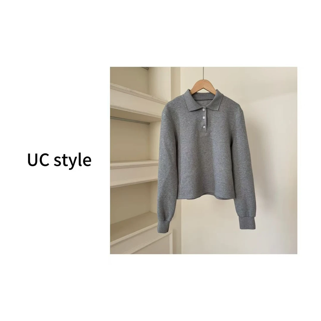 A7090翻领正肩重磅长袖polo上衣主播穿S码