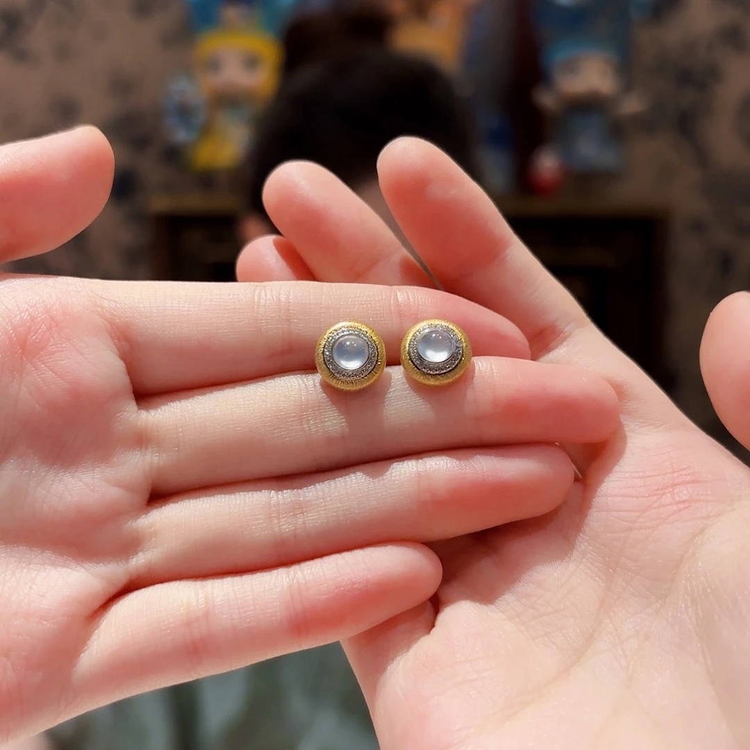 翡翠18K金镶嵌耳饰耳饰