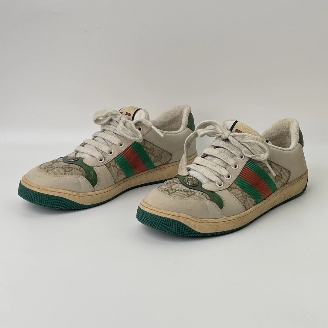 95新 GUCCI/古驰 38码 97新 绿尾脏脏鞋/ML02022