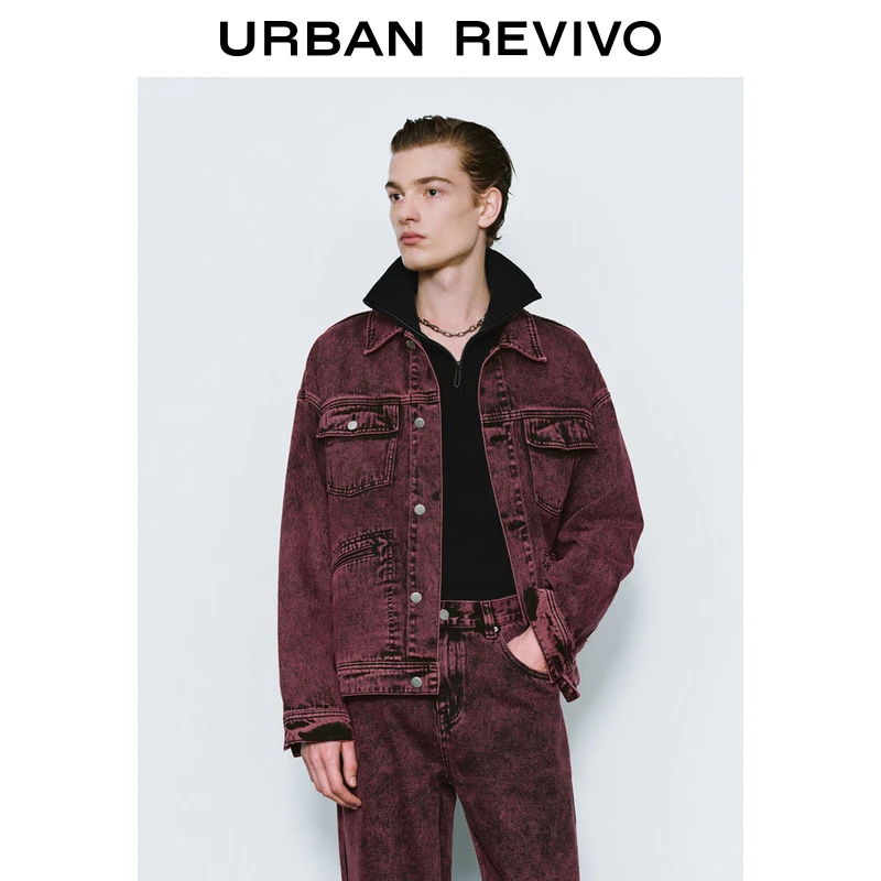 UR2025春季新款男潮流街头休闲洗水多口袋牛仔外套UMV850007