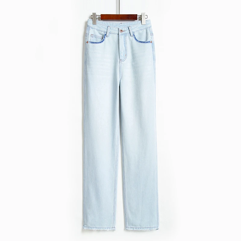 RAIN.CUN汉麻凉感薄款直筒牛仔裤高腰柔软垂感莱赛尔天丝QC11127Q