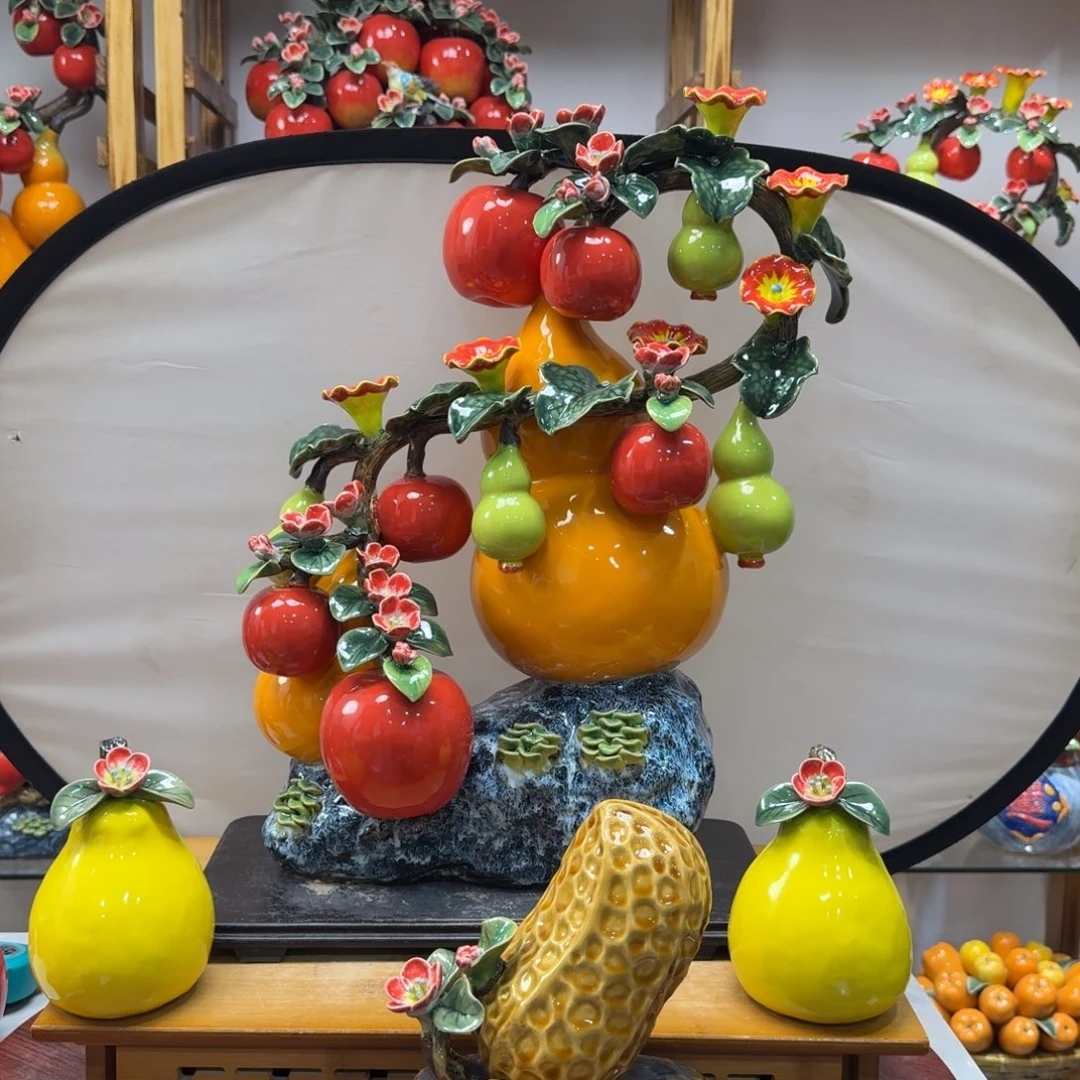 陶瓷福禄平安送柚子花生