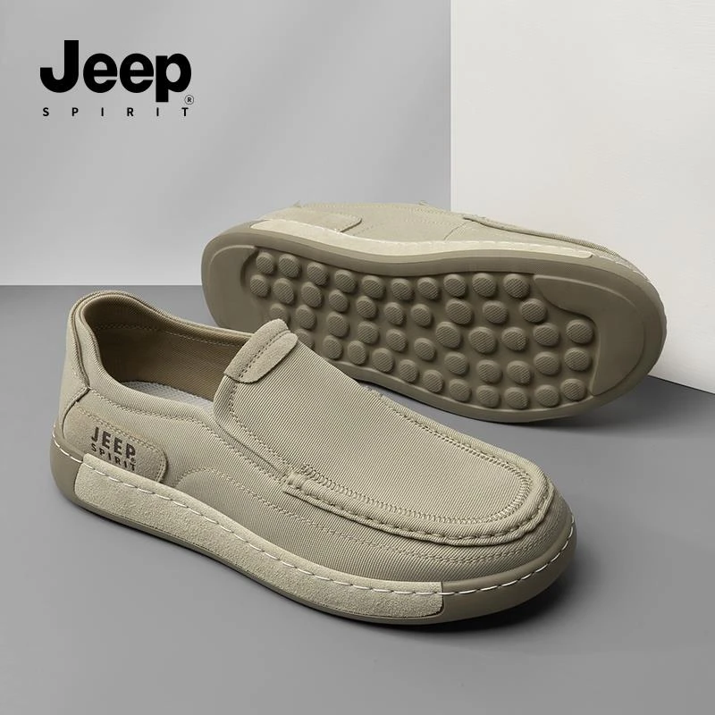JEEPSPIRIT男士防滑一脚蹬老北京布鞋透气轻便潮鞋夏季舒适爸爸鞋