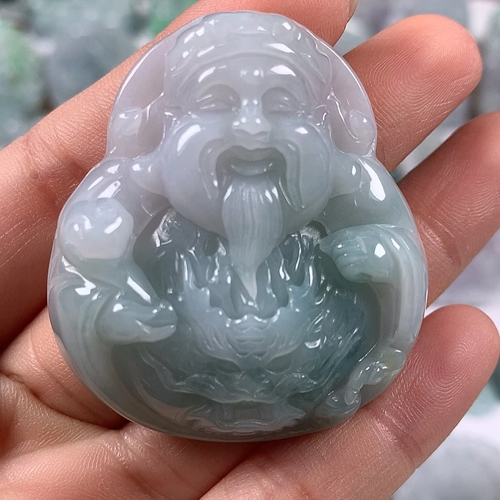 颈饰未镶嵌翡翠立体财神爷卡厚10+