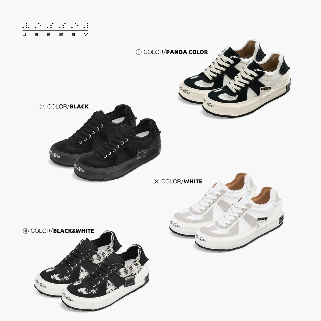 XVESSEL【张真源同款】黑尾德训黑灰粗花呢黑魂低帮时尚潮流百搭