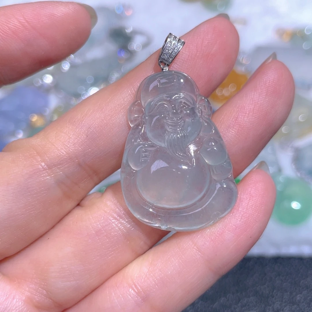 颈饰18K金镶嵌翡翠翡翠