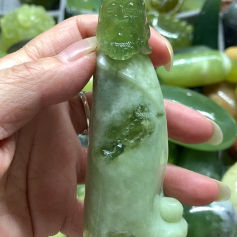 蛇纹石玉未镶嵌手把件