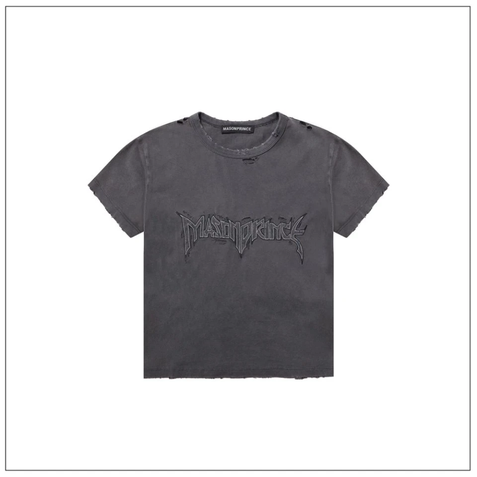 【上海}MASONPRINCE 破坏贴布绣修身短T/短T/卫衣帽衫