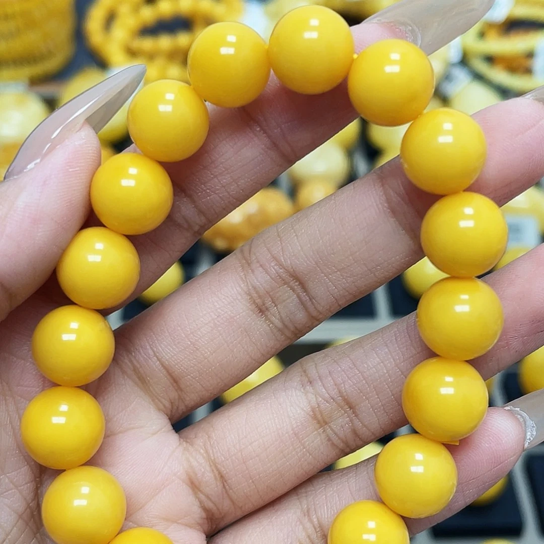 蜜蜡珠宝奇石未镶嵌10+mm氧化蜡手串