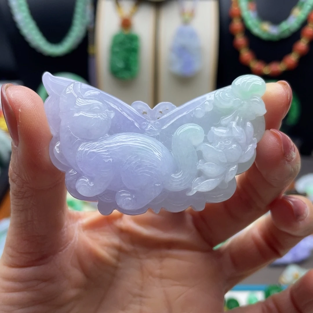 翡翠未镶嵌颈饰翡翠招财猫