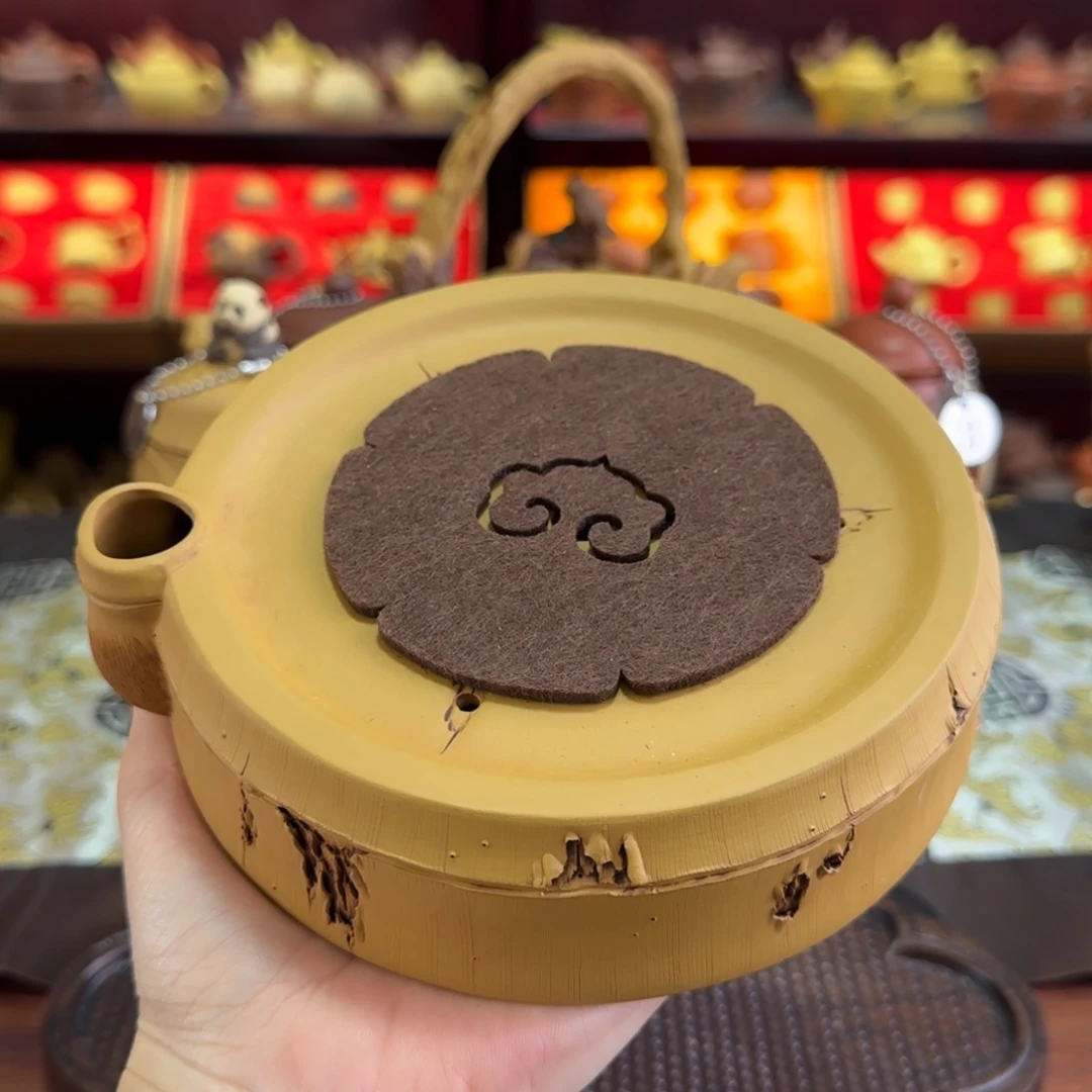 茶壶段泥竹节壶承