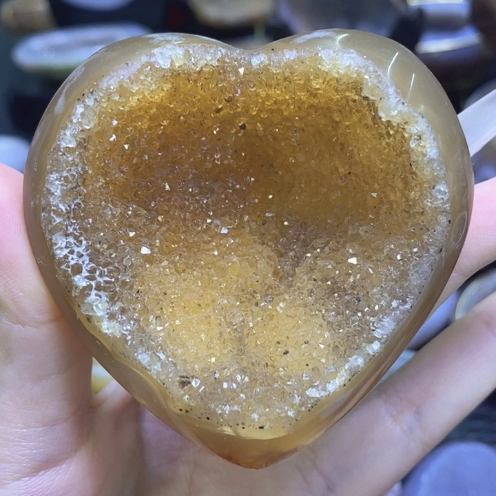 未镶嵌珠宝半成品紫晶深窝窝爱心