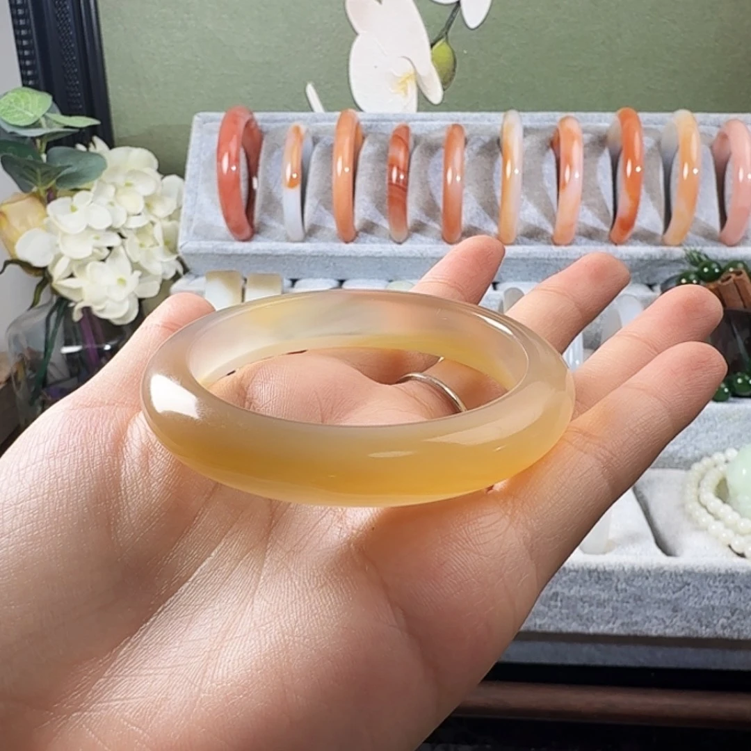 @***黑玛瑙/玉髓未镶嵌手镯