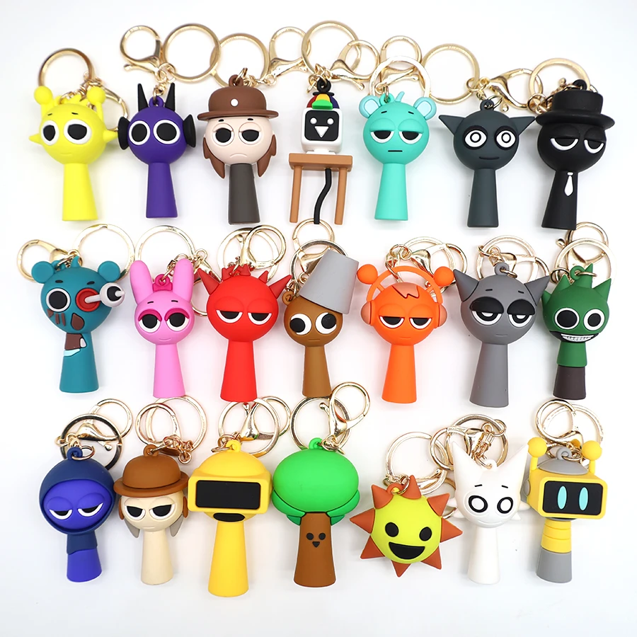 跨境Sprunki节奏盒子钥匙扣 游戏周边 节奏盒子挂件 可爱公仔吊饰