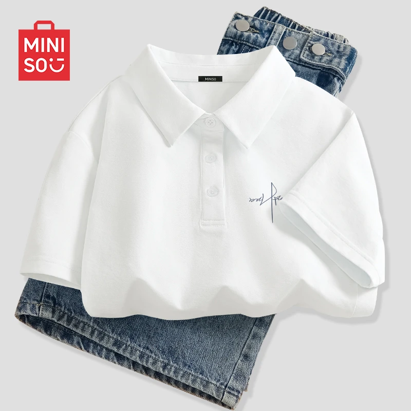 名创优品夏季户外防晒polo衫女白色简约洋气翻领短袖运动速干半袖