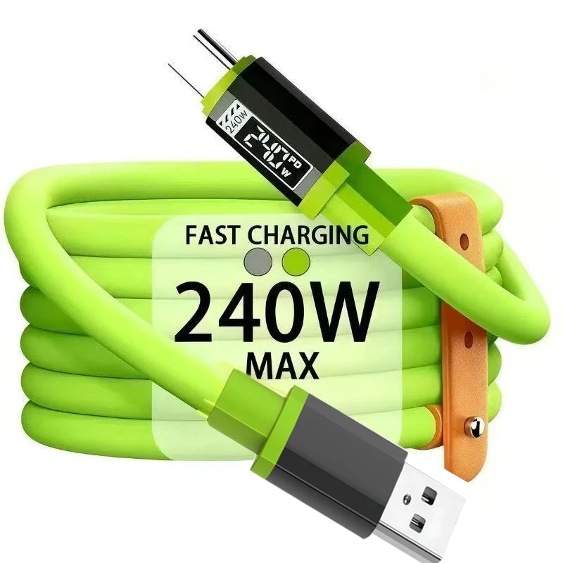 240Wtype-c快充数据线适用苹果15华为手机平板笔记本0.3m充电宝线