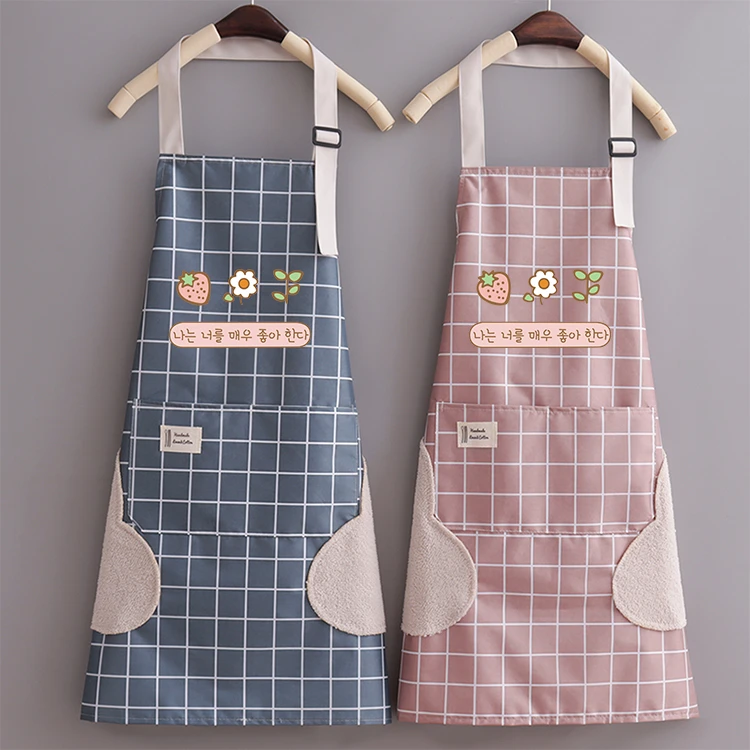 防水围裙厨房专用家用做饭防油可擦手挂脖围腰男女餐饮耐磨工作服