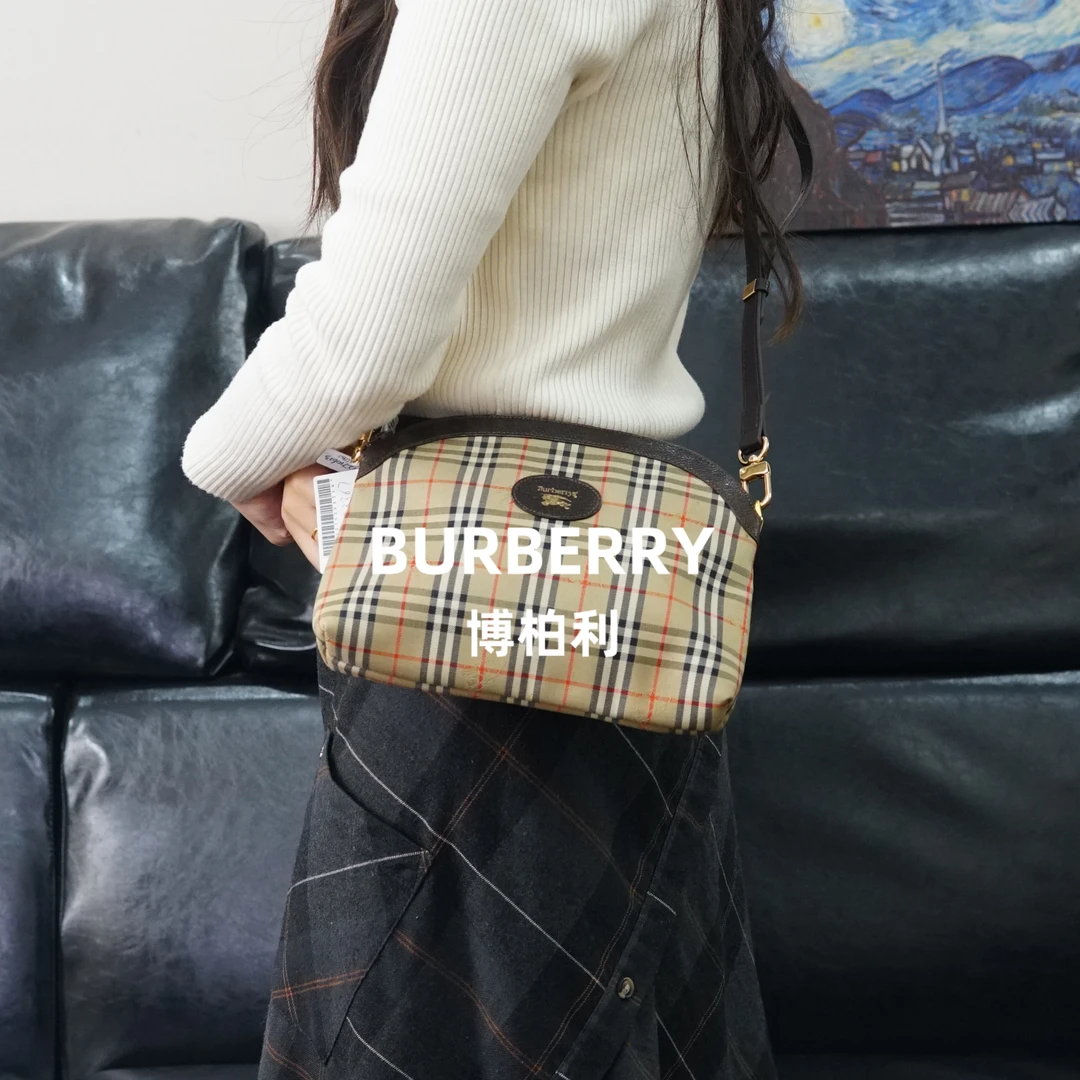 95新 BURBERRY/博柏利 巴宝莉/格纹斜挎包/JJ12310118/0118