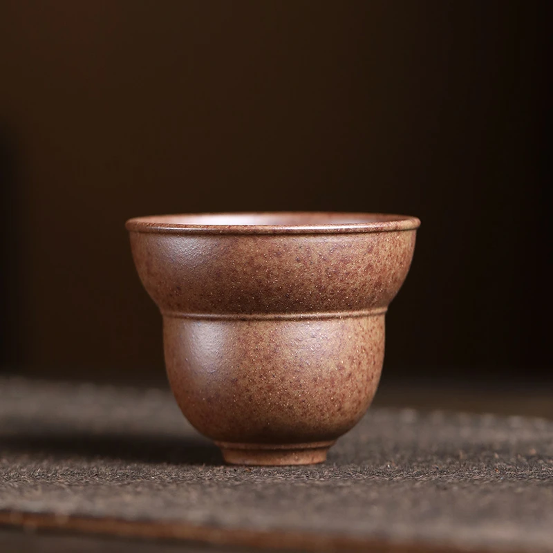 大吉羊柴烧 宜兴紫砂品茗杯 原矿本山绿泥 葫芦主人杯70ml