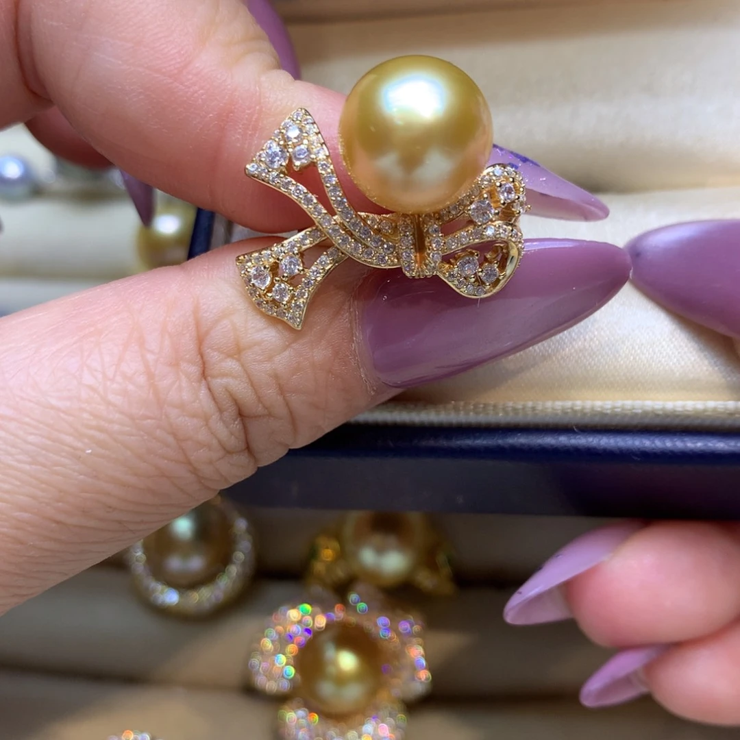 银S925镶嵌戒指海水珍珠