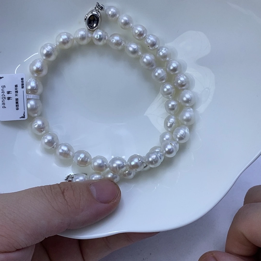 海水珍珠银S925镶嵌颈饰