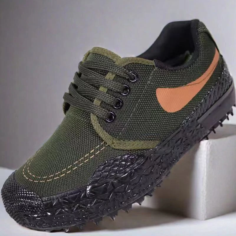 3531耐磨透气鞋男工地劳保鞋胶鞋农田工地耐磨帆布胶鞋干活劳保鞋