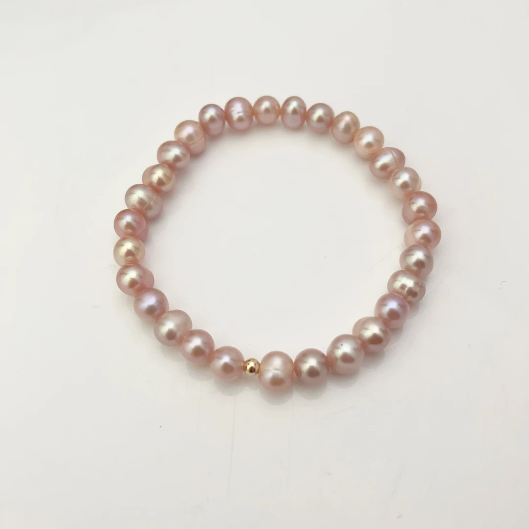 【粉蝴蝶】5-6mm淡水无核珍珠手链百搭时尚   非基地发货 SL80037SY