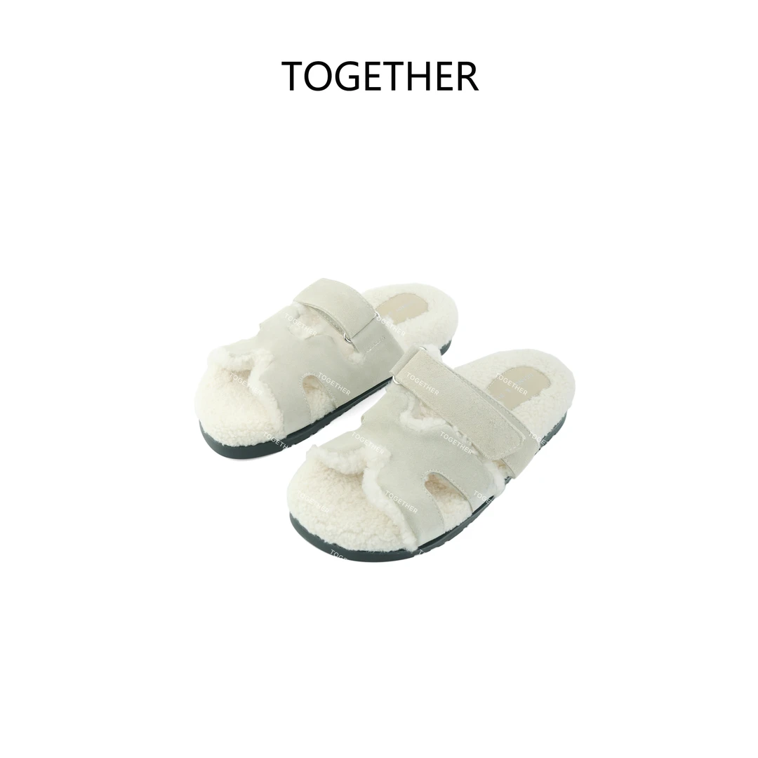 【TOGETHER】毛毛拖鞋秋冬厚底二舅拖 7103