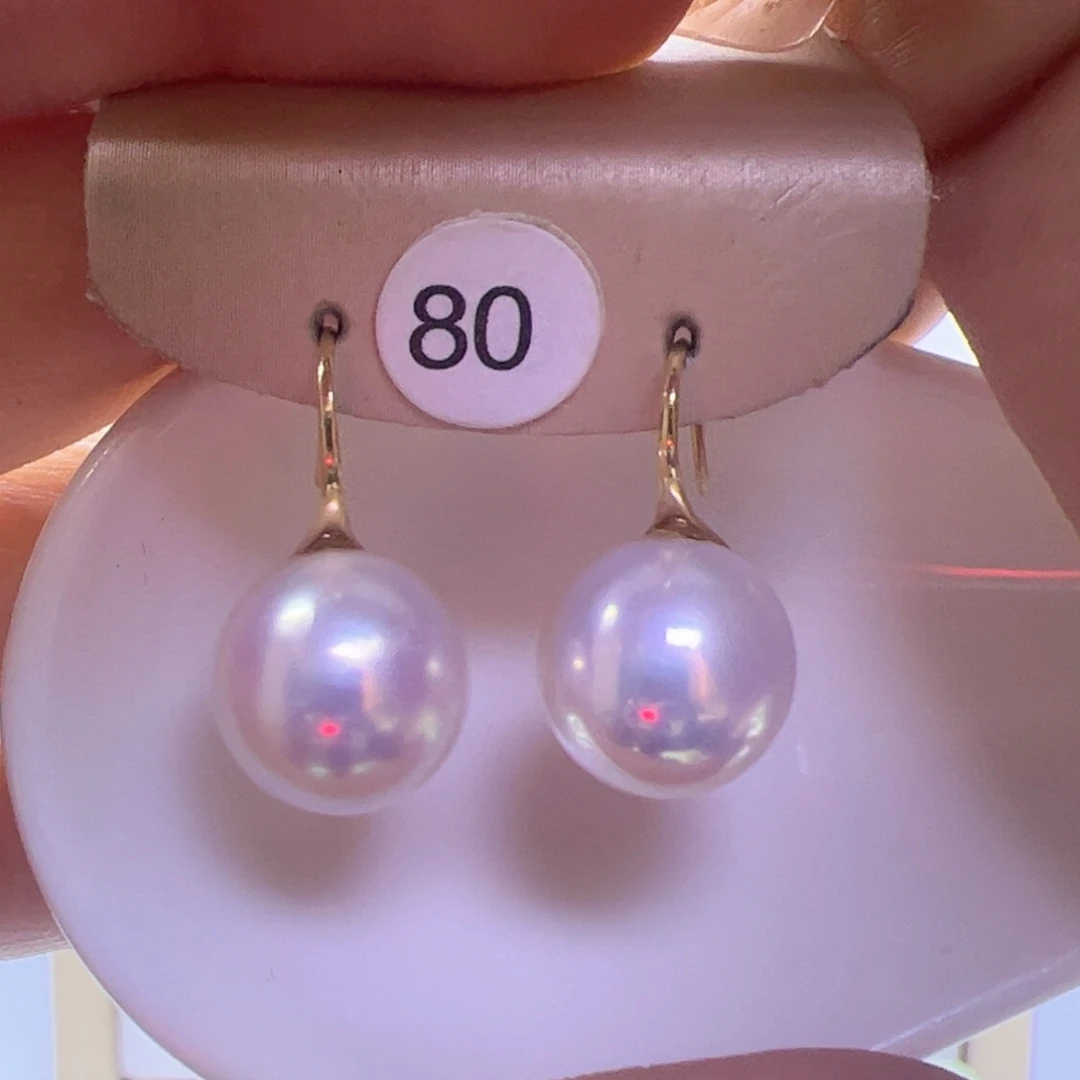 淡水珍珠耳饰18K金镶嵌