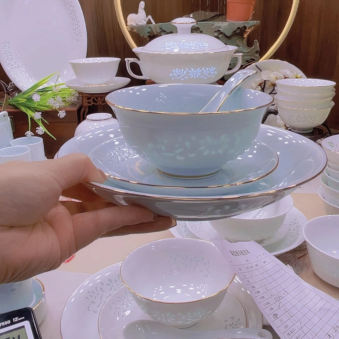 瓷景德镇玲珑瓷差价碗