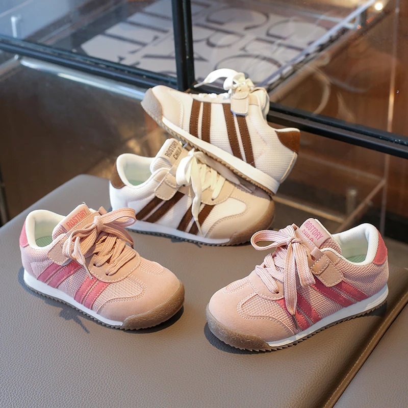 儿童运动鞋2025春季新款男女童时尚拼色阿甘鞋韩版德训鞋BBW7812