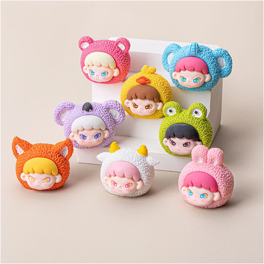 （直播拆）实色动物大表姐 diy树脂饰品桌面盲袋萌粒挂饰车载钥匙扣