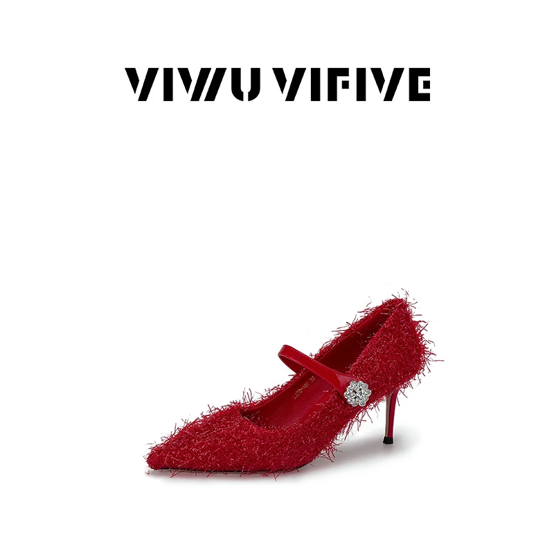 V5 VIWU.VIFIVE「热恋·高跟」25新款欧若风品牌毛呢百搭细跟女鞋