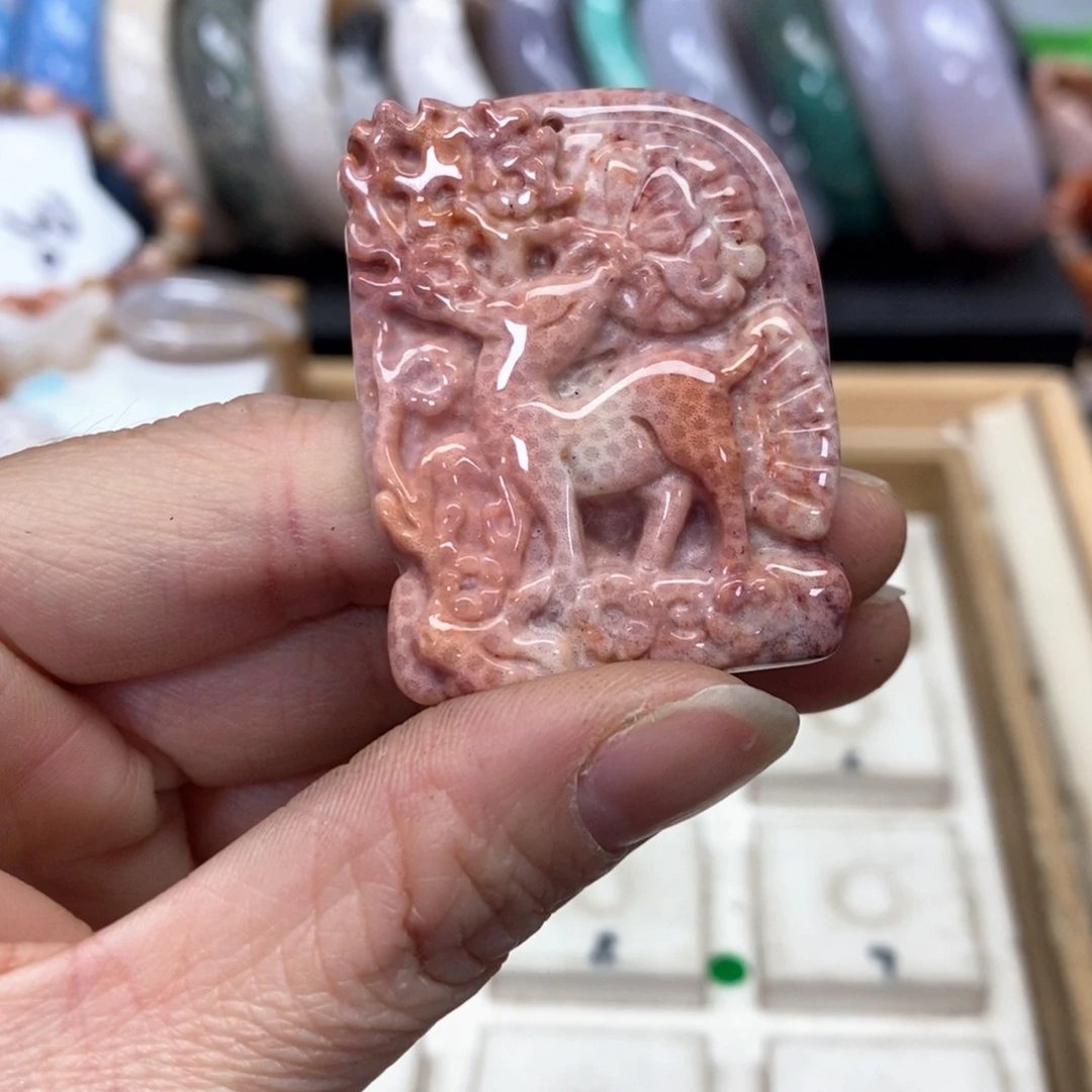 硅化珊瑚（珊瑚玉）手链未镶嵌云****深256