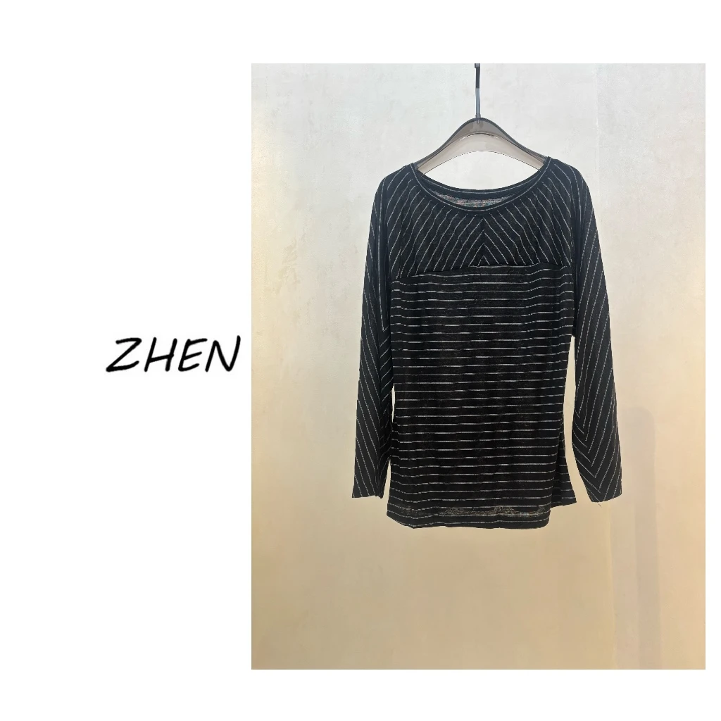 【ZHEN】25K00763 2025新款修身显瘦气质小众设计师款长袖T恤打底