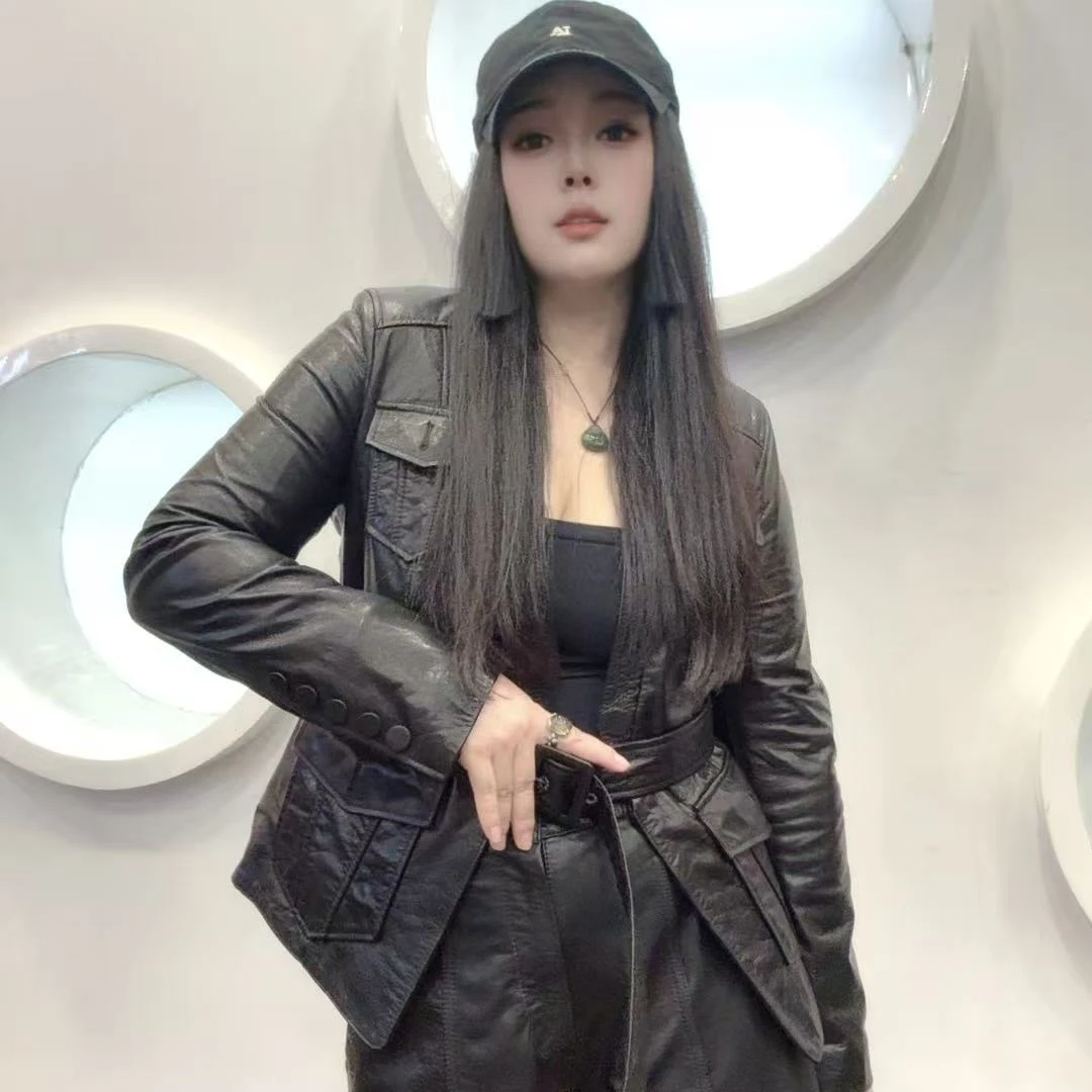《铭嘉诗丹品牌优选》32杂志风牛皮外套 衣长56 卡码拍大