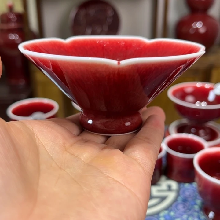 景德镇浅行窑花口禅定杯