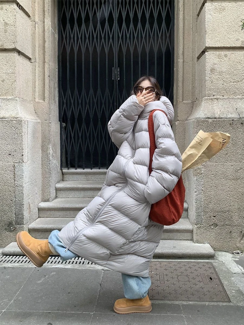 《云朵泡芙》长款新款高级感超好看大被子保暖户外外套韩版棉衣