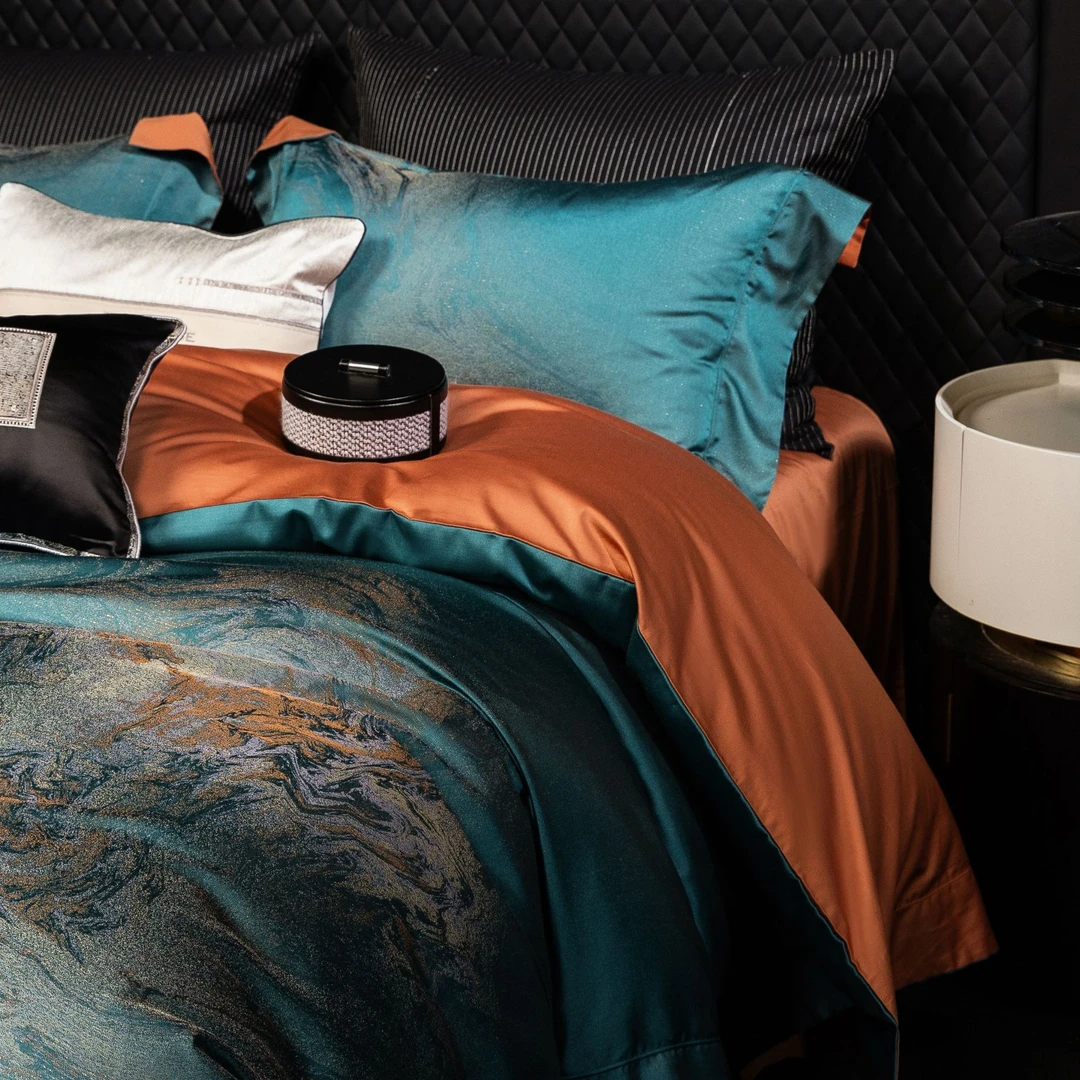 孔龙 布鲁斯 高精密色织提花高端舒适贴肤轻奢四件套