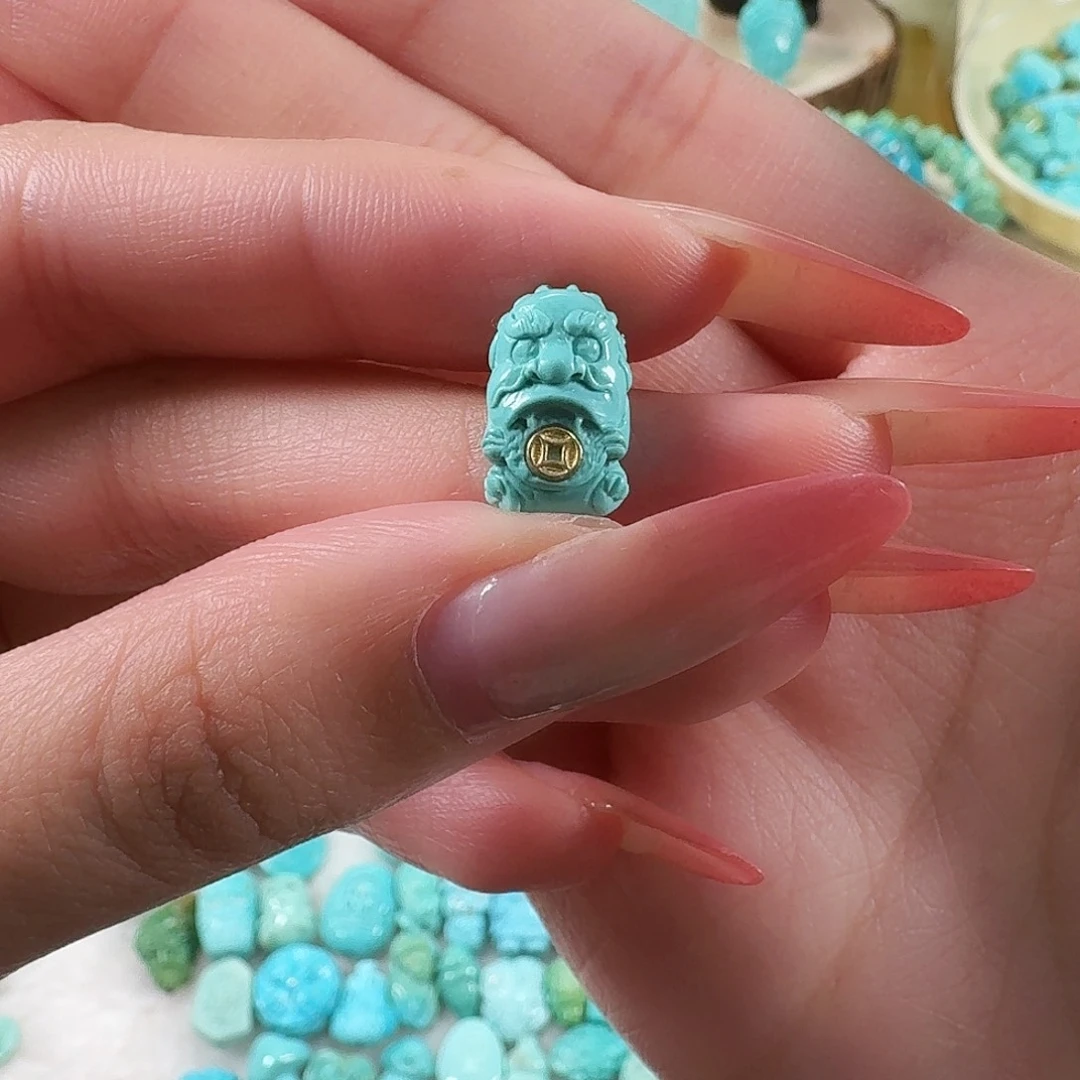 绿松石未镶嵌吊坠(不含链)吞金兽